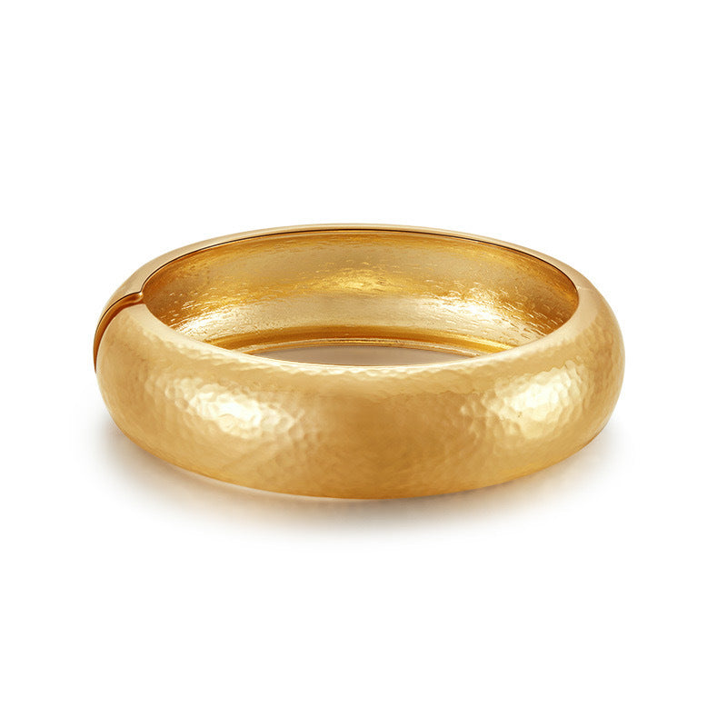 Bracciale a molla da donna in metallo placcato lucido con motivo geometrico a goccia, alla moda