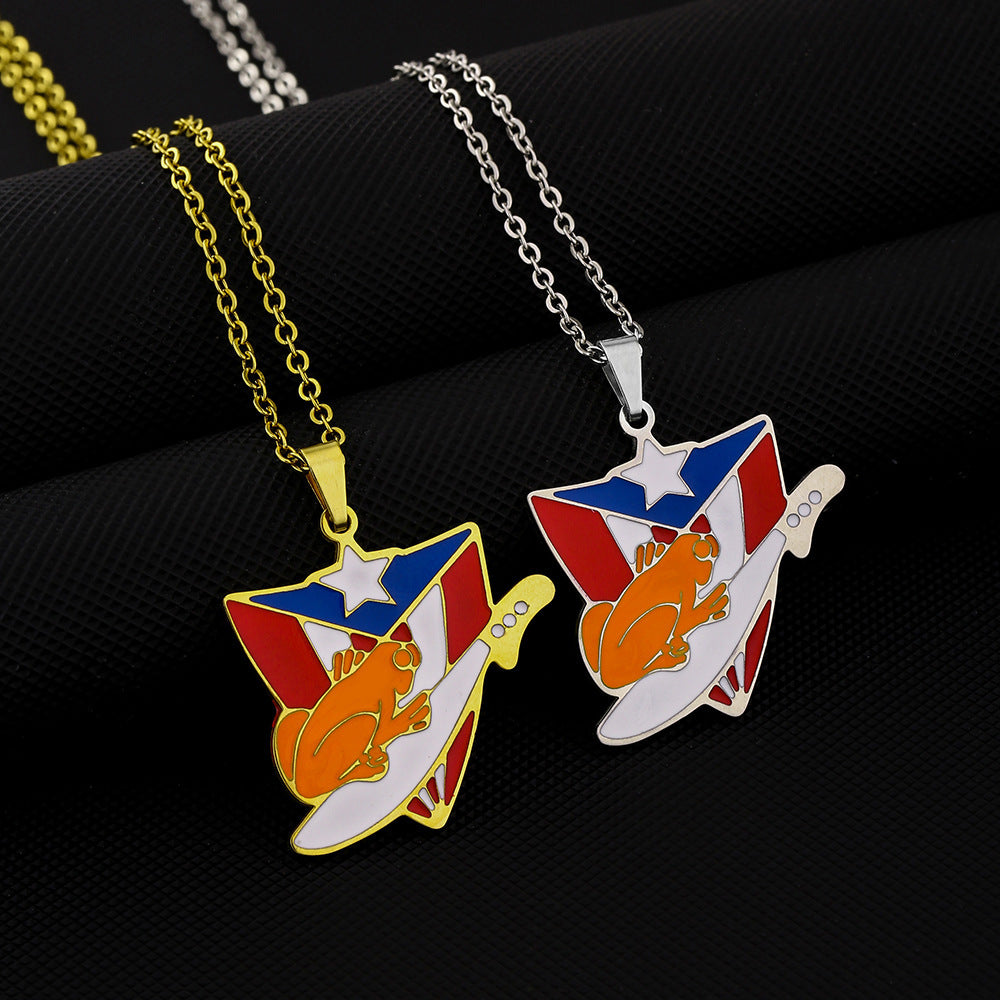 Collar O-Chain Vintage Geométrica de Acero Inoxidable Chapado para Unisex con Acabado Esmaltado