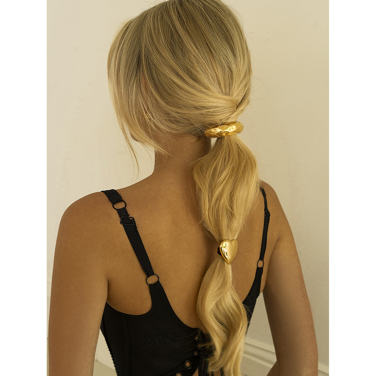 Minimalist U-Shaped Stainless Steel Hair Tie for Women with Plated Finish and High Elasticity