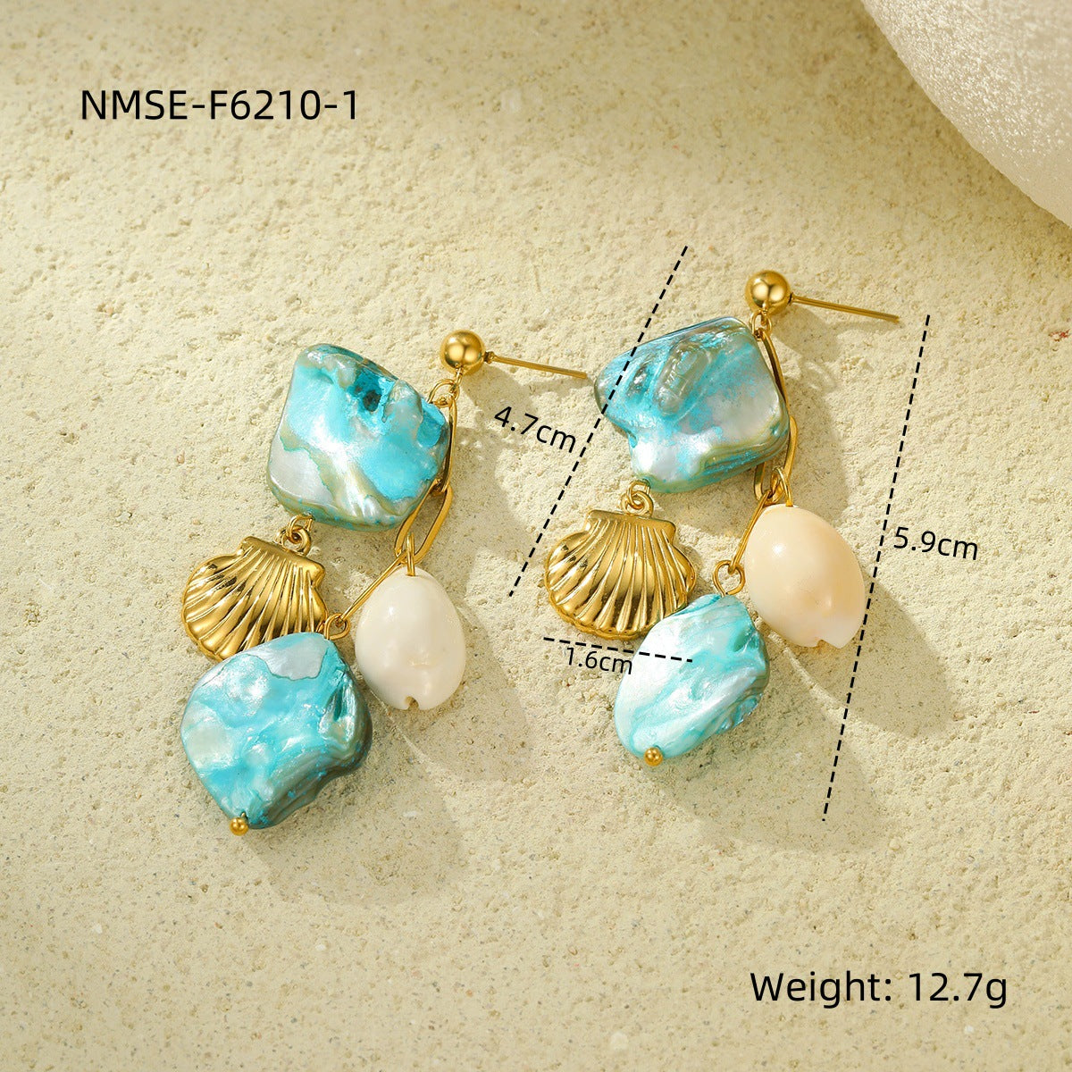 Fashionable Beach-Themed Necklace Set with Shell and Starfish Charms Stainless Steel Plated Summer Jewelry for Women