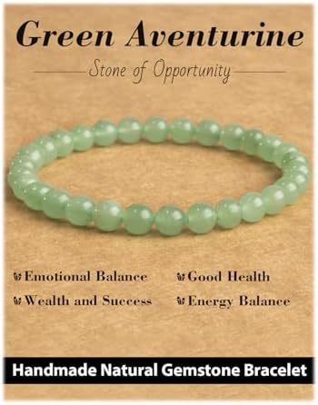 Natural Obsidian and Amazonite Stone Beaded Bracelet 6mm Elastic Stretch Bangle Unisex Handmade Jewelry