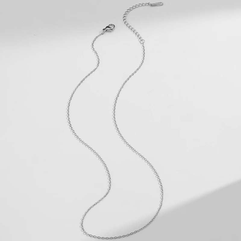Luxury Sweet Double Cross Pendant Plated Titanium Steel Necklace with Curb Chain for Women