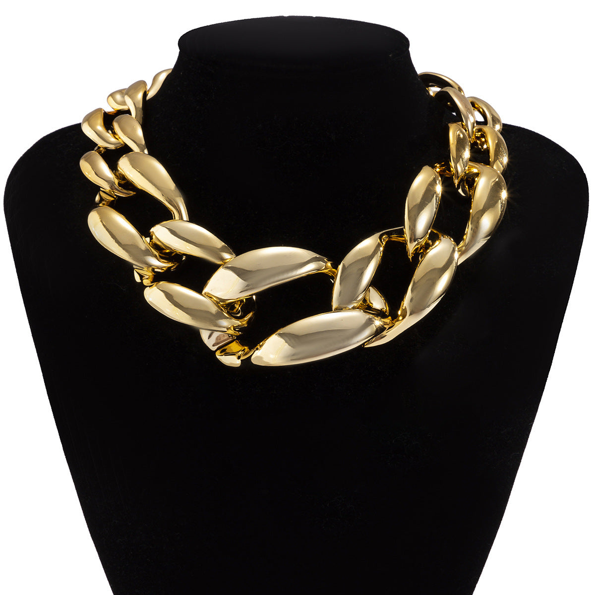 Collana Geometrica Punk Audace da Donna con Catena a Croce in Metallo