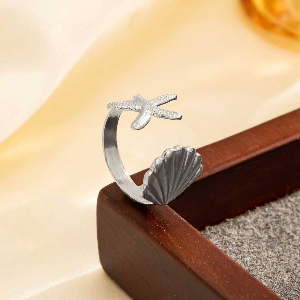 Minimalist Geometric Heart Teardrop Plated Stainless Steel Ring for Women