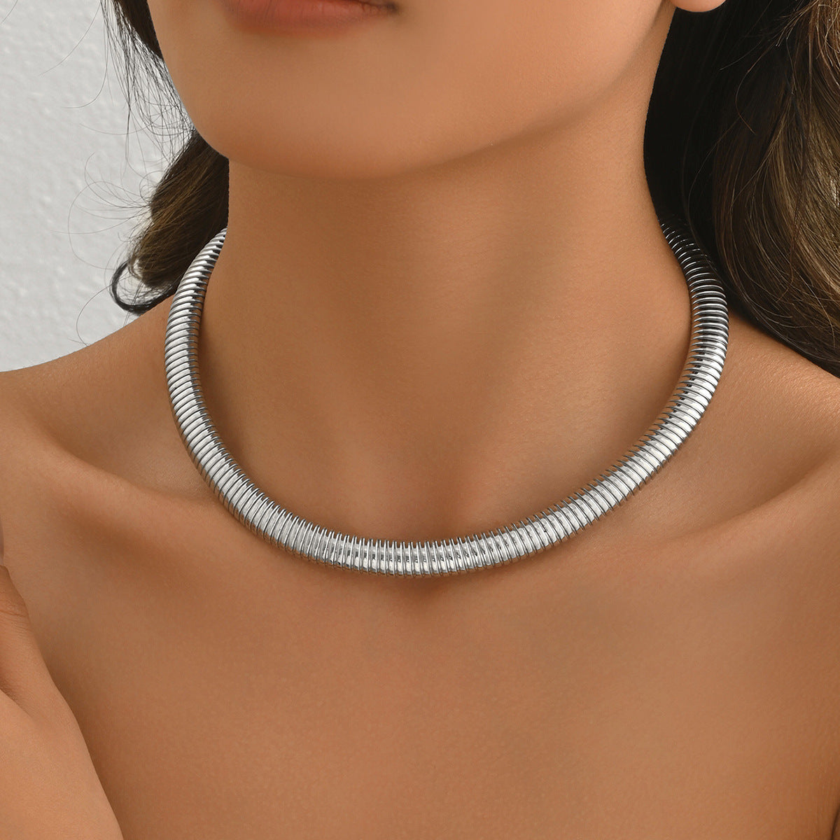 Sweet Punk U-shape Musical Note Plated Iron Alloy Snake Chain Necklace for Women