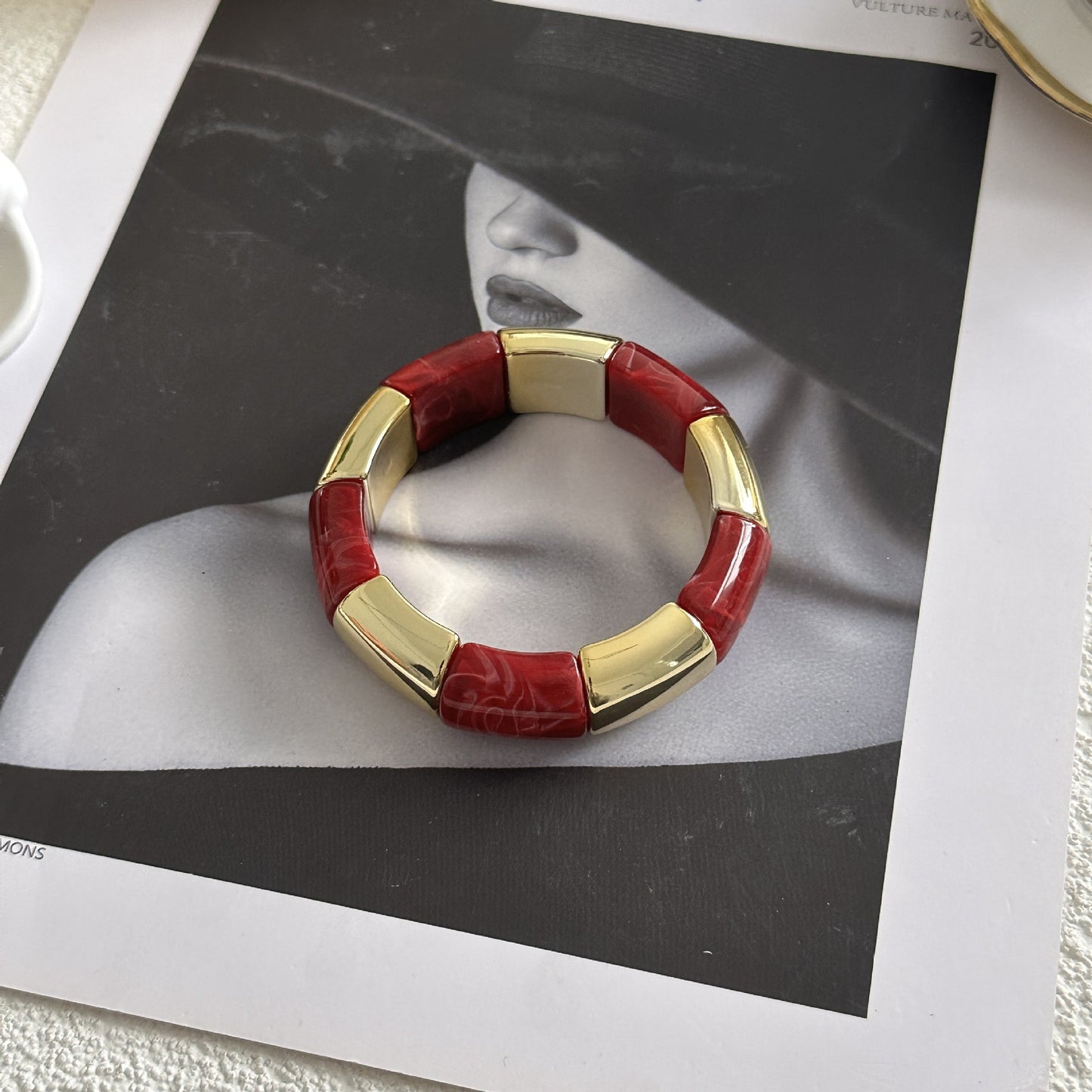 Vintage Square Drip Oil Acrylic Bracelet