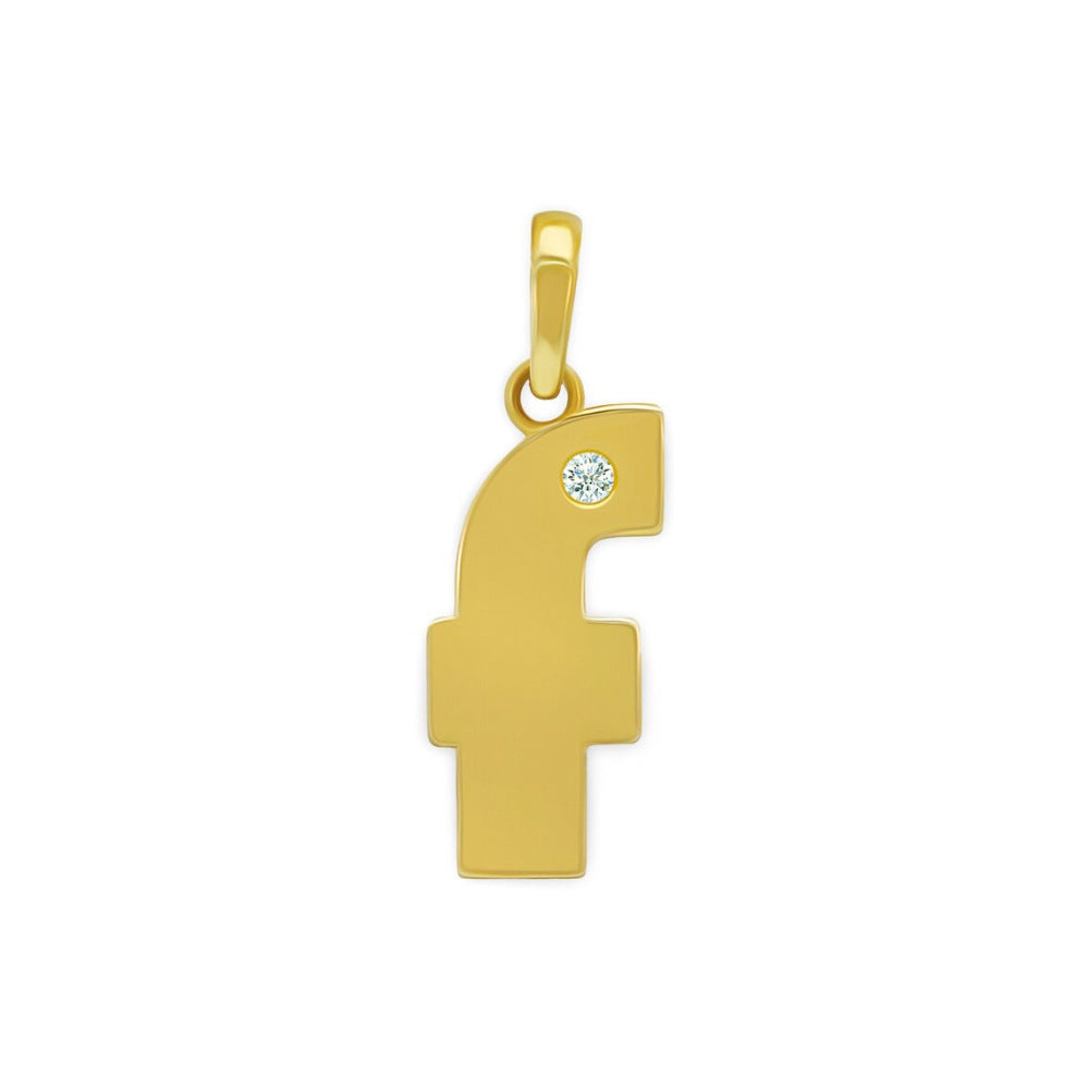 Minimalist Stainless Steel Plated Letter Pendant with Cubic Zirconia Inlay DIY Charm Bar