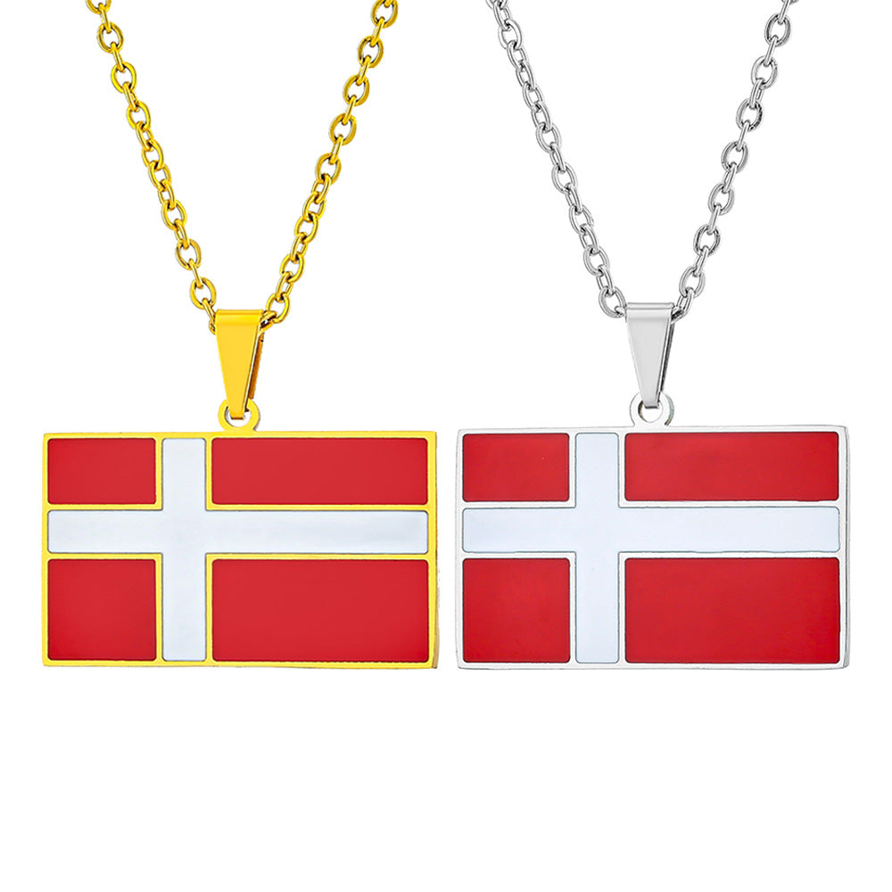 Collana con pendente smaltato in acciaio inossidabile geometrico minimalista unisex per abbigliamento casual e pendolare