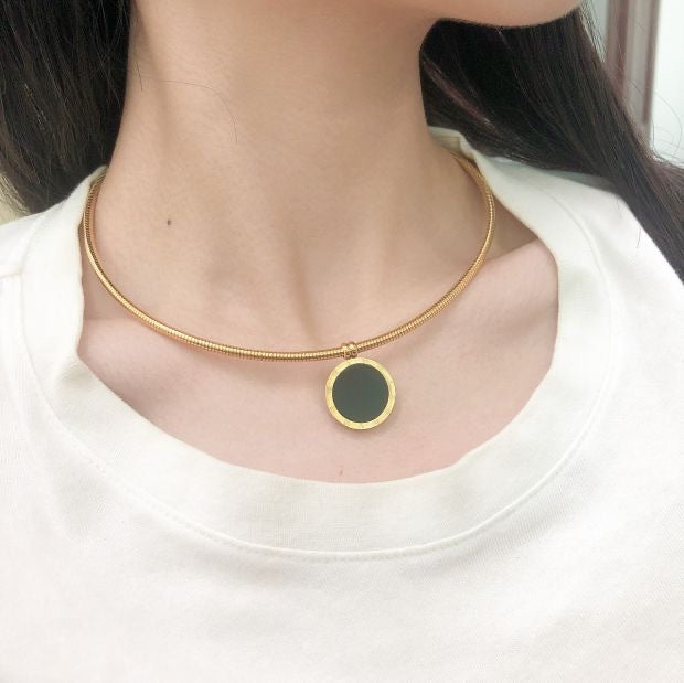 Minimalist Elegant Geometric Titanium Steel Choker Necklace Figaro Chain