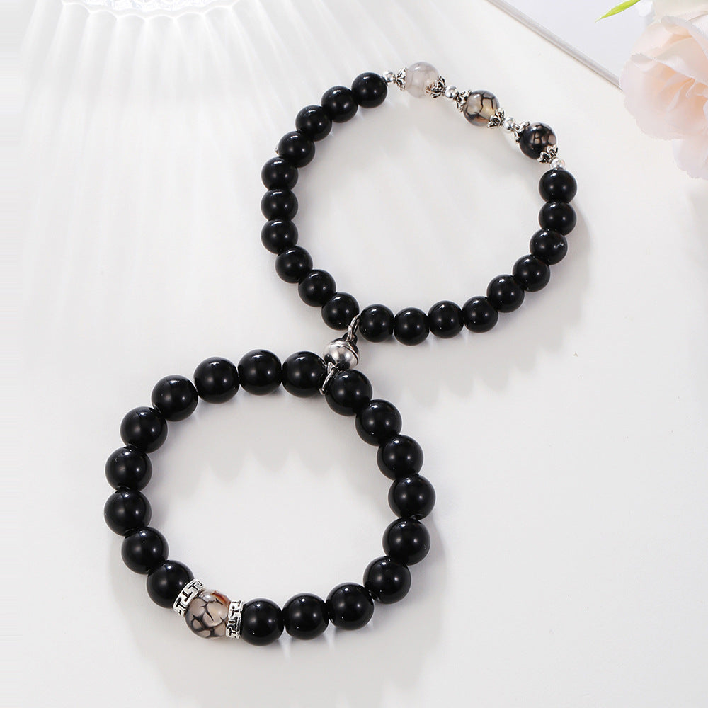 Geometric Round Stone Plated Bracelet Unisex