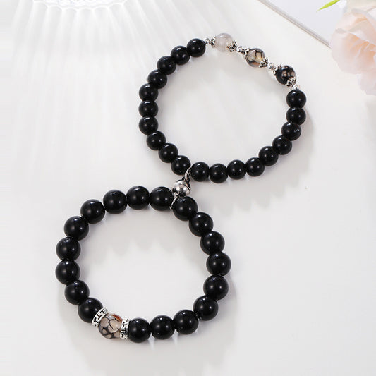 Geometric Round Stone Plated Bracelet Unisex