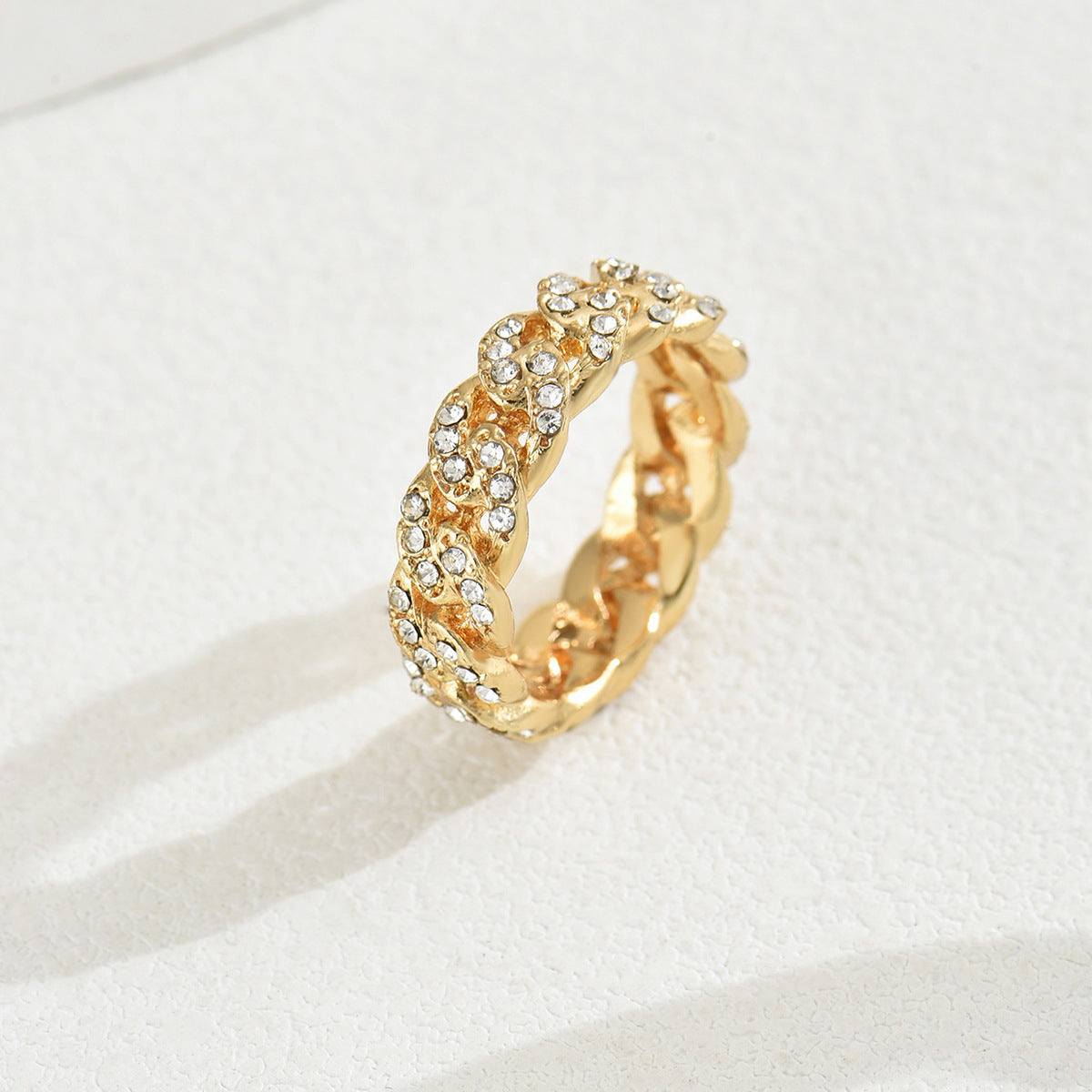 Anillo Minimalista Geométrico de Aleación de Zinc con Incrustaciones de Pedrería para Mujer, de Moda, para la Oficina, Apilable, para Dedo Índice