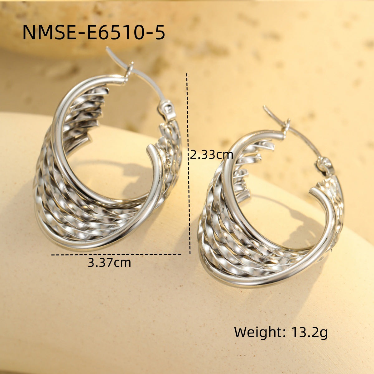 Aretes de acero inoxidable geométricos minimalistas de moda con baño de oro de 18K para mujer