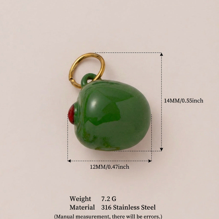 Minimalist Luxury 18K Gold Plated Stainless Steel Fruit Leaf Pendant Necklace Unisex Charm Bar