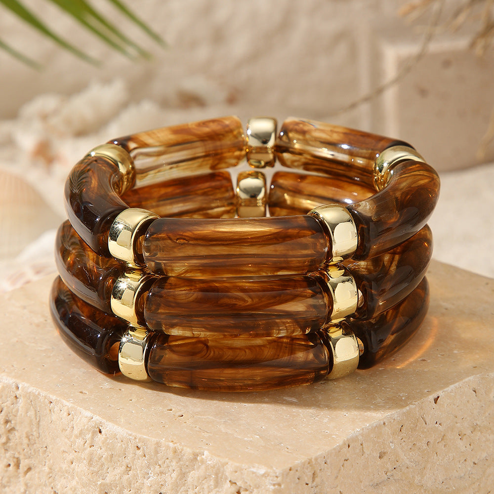 Vintage Marble Texture Acrylic Bracelet for Women