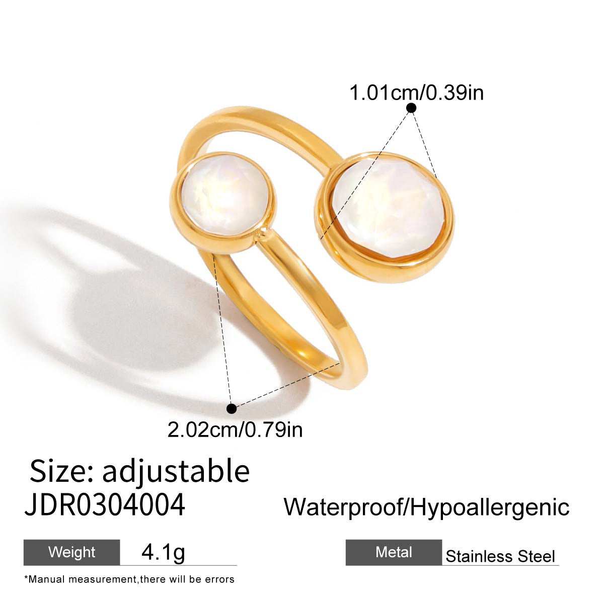 Anillo geométrico de acero de titanio con incrustaciones de circonita para mujer, joyería de moda de acero inoxidable galvanizado