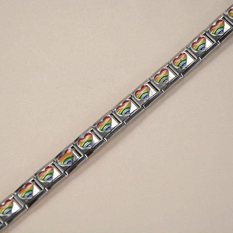 Bracciale geometrico unisex in acciaio inossidabile placcato oro