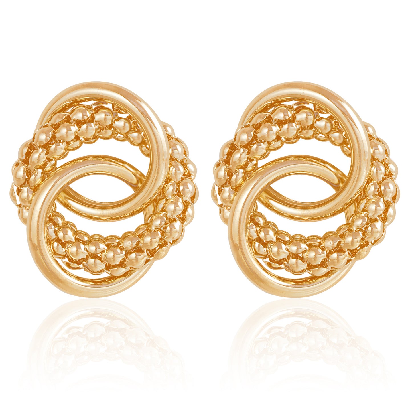 Minimalist Geometric Circular Metal Stud Earrings with Plating Finish for Women