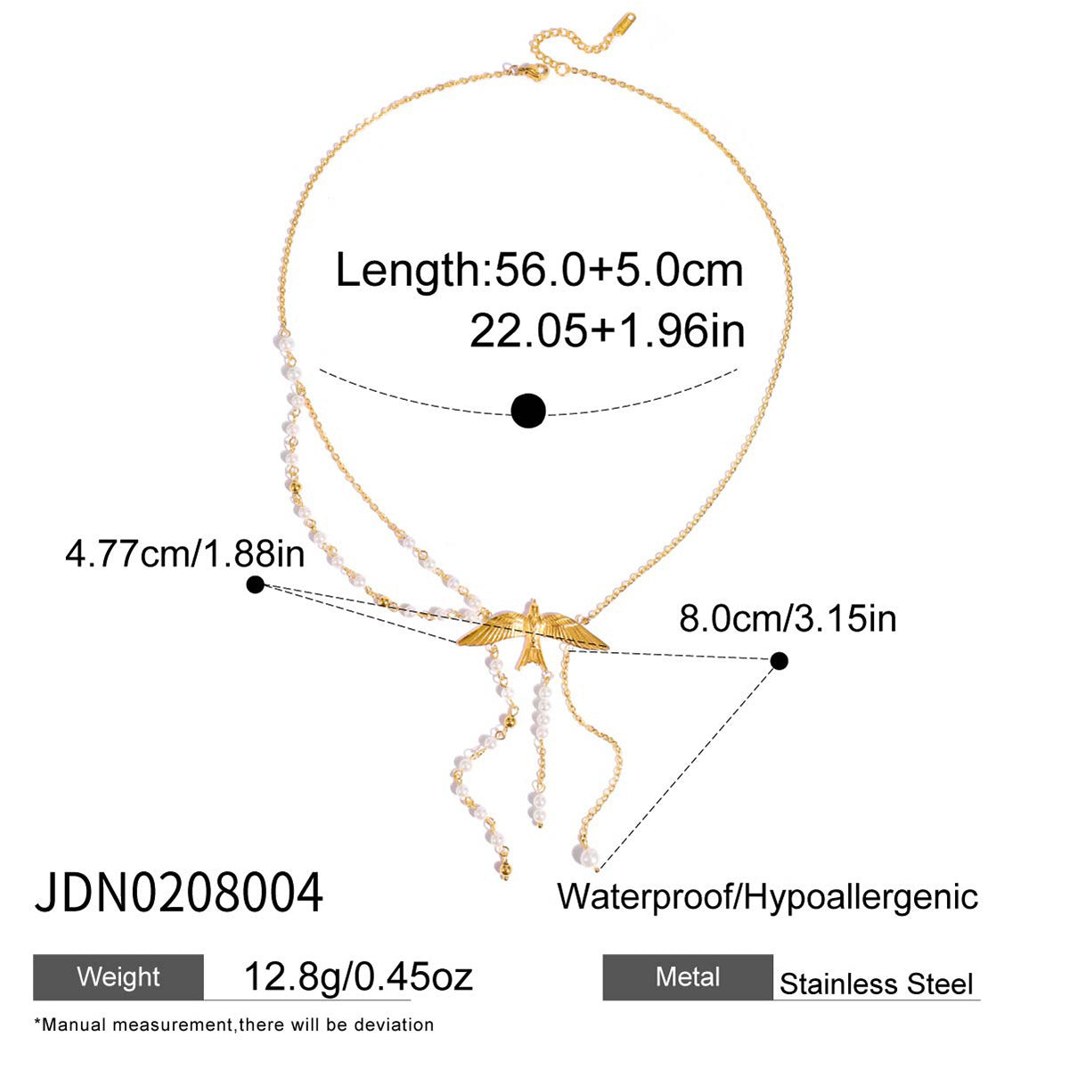 Collana con Pendente Geometrico Minimalista in Acciaio al Titanio con Finitura Placcata da Donna