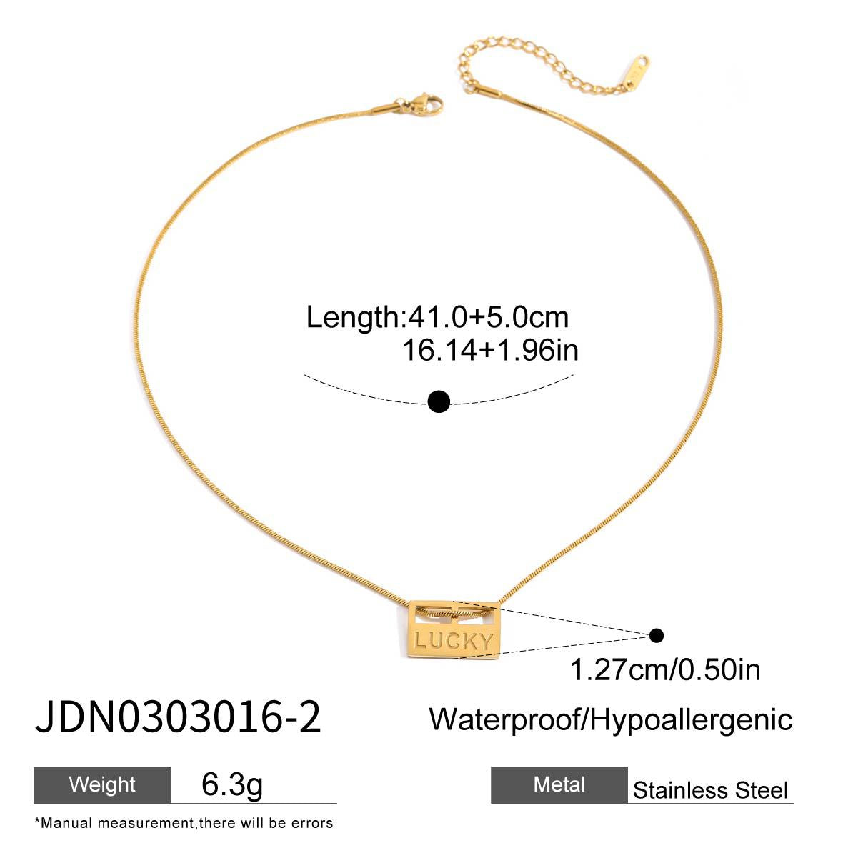 Collana da donna minimalista elegante con lettera geometrica placcata in acciaio inossidabile