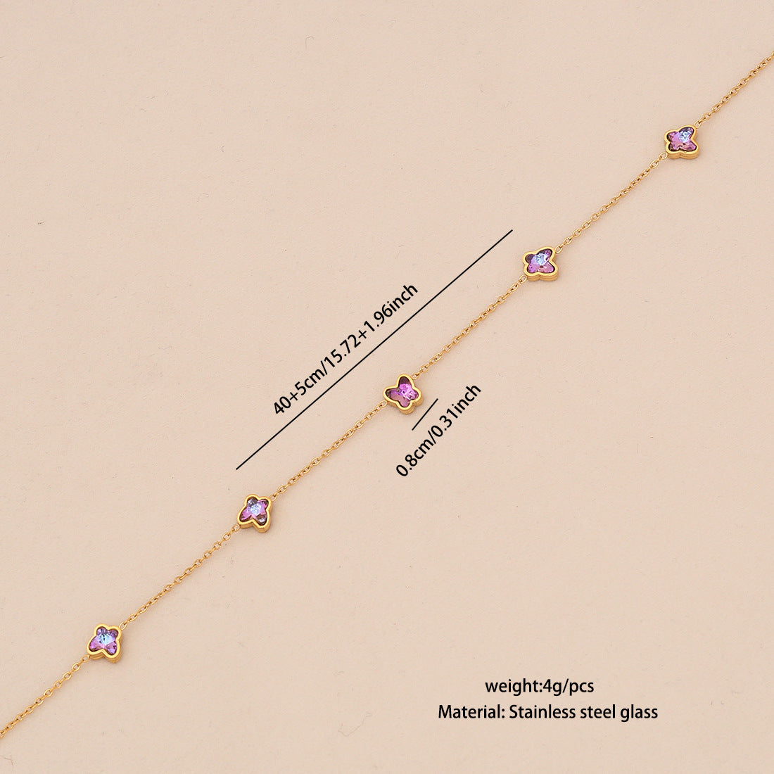 Fashionable OL Style Heart and Butterfly Pendant Necklace in Stainless Steel with Plated Finish on O-Chain for Women