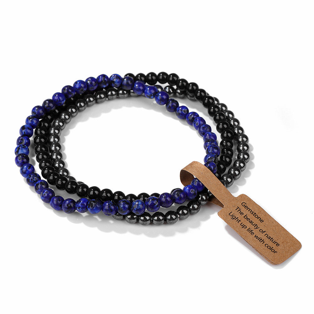 Vintage Geometric Agate Beaded Bracelet Unisex Natural Stone Jewelry