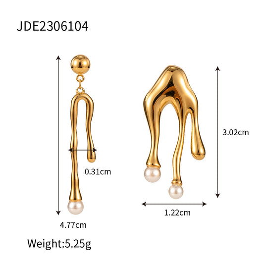 Geometric Plated Stainless Steel Earrings for Women