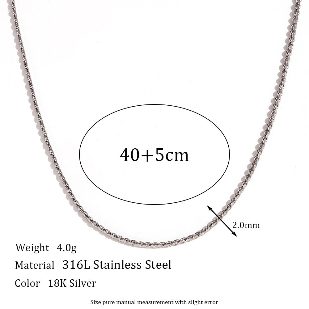 Minimalist Geometric Titanium Steel Plated Stainless Steel Necklace for Women with Snake Chain or Box Chain Style
