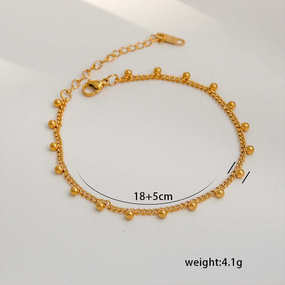 Bracciale Minimalista in Acciaio al Titanio da Donna con Placcatura in Oro 18K, Design a Catena Semplice, Set di Gioielli Versatili per Tutti i Giorni