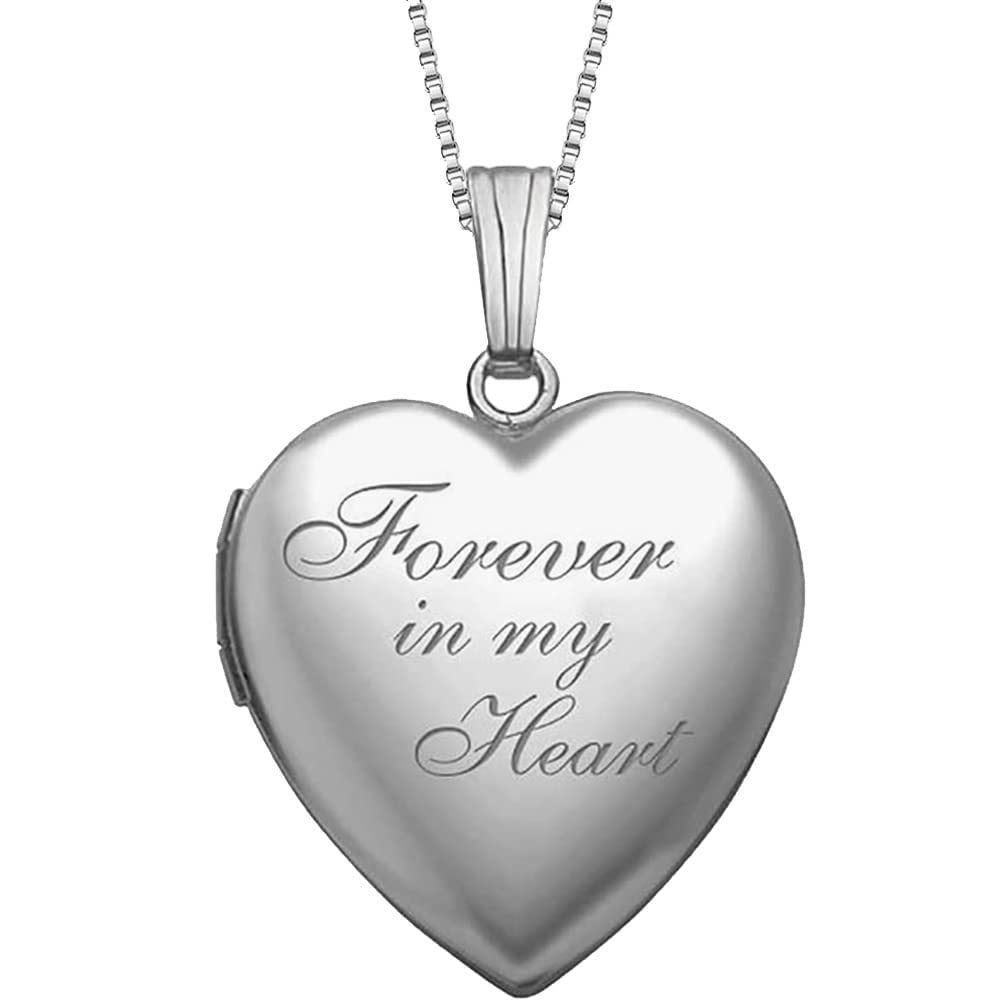 Collana con Pendente Minimalista a Cuore in Acciaio Inossidabile, Design con Cornice Portafoto Apribile e Finitura Galvanizzata