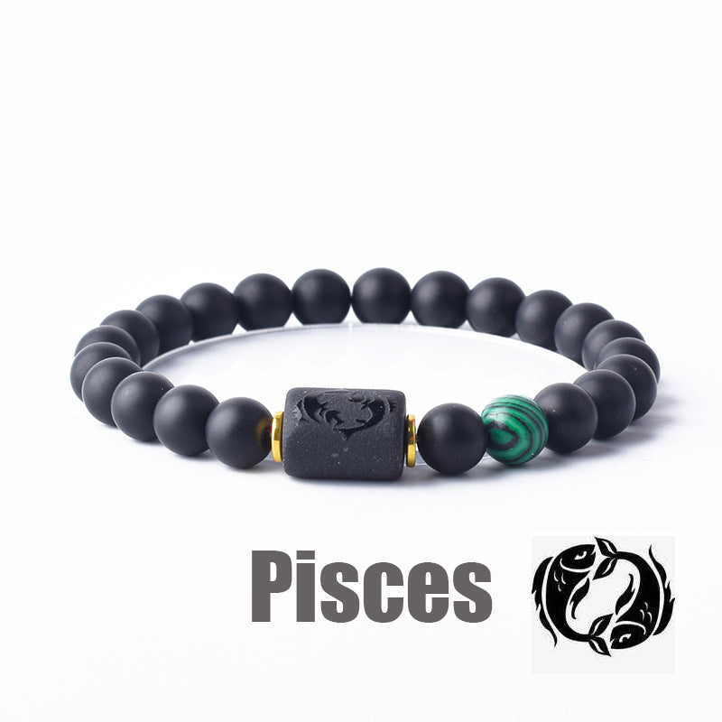 Classic Unisex Natural Stone Zodiac Beaded Bracelet