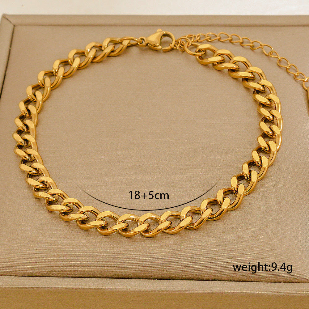Set di bracciali multistrato minimalisti in acciaio inossidabile con placcatura sottovuoto, da indossare tutti i giorni