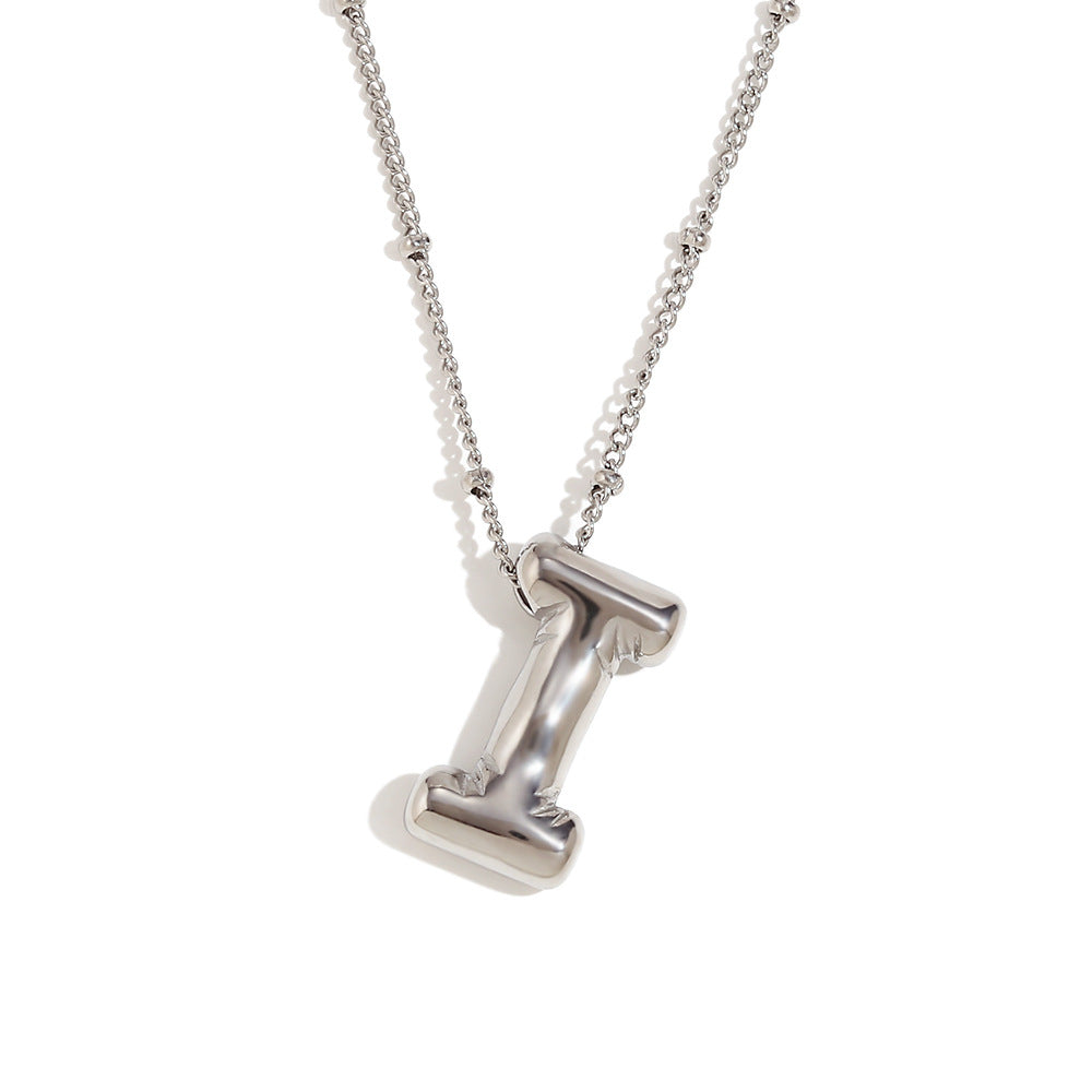 Fashionable Letter-Shaped Stainless Steel Pendant Necklace with 18K Gold Plating for Women
