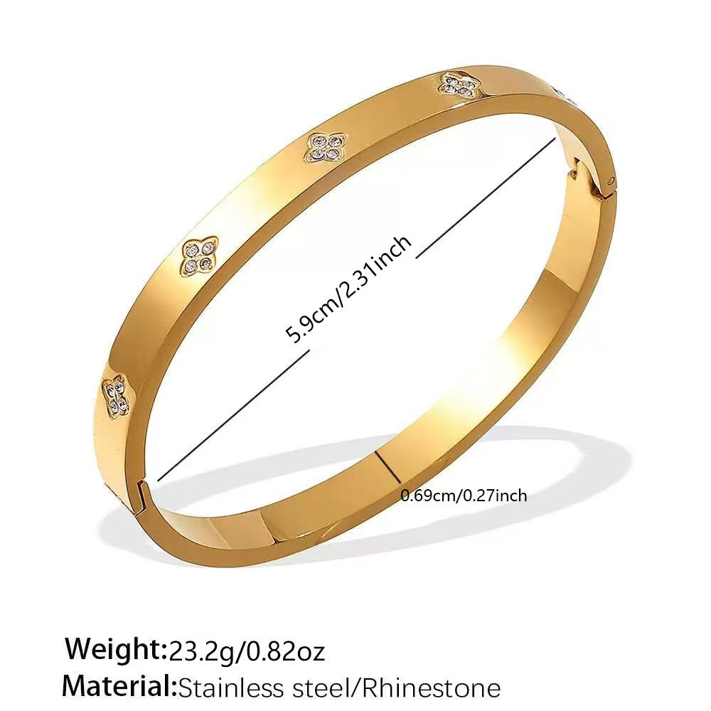 Elegant 18K Gold Plated Geometric Round Titanium Steel Bracelet
