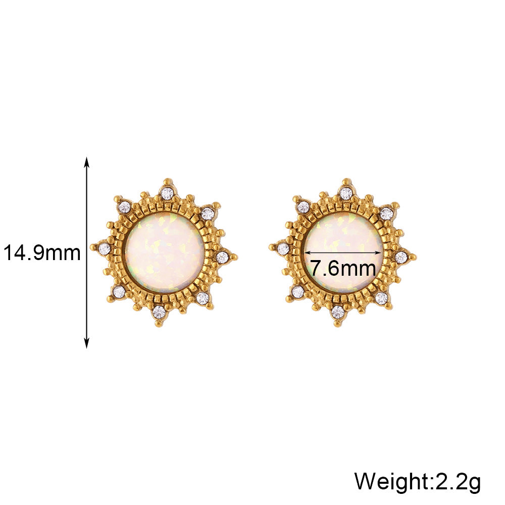Minimalist Geometric Titanium Steel Earrings with Gold Plating for Women