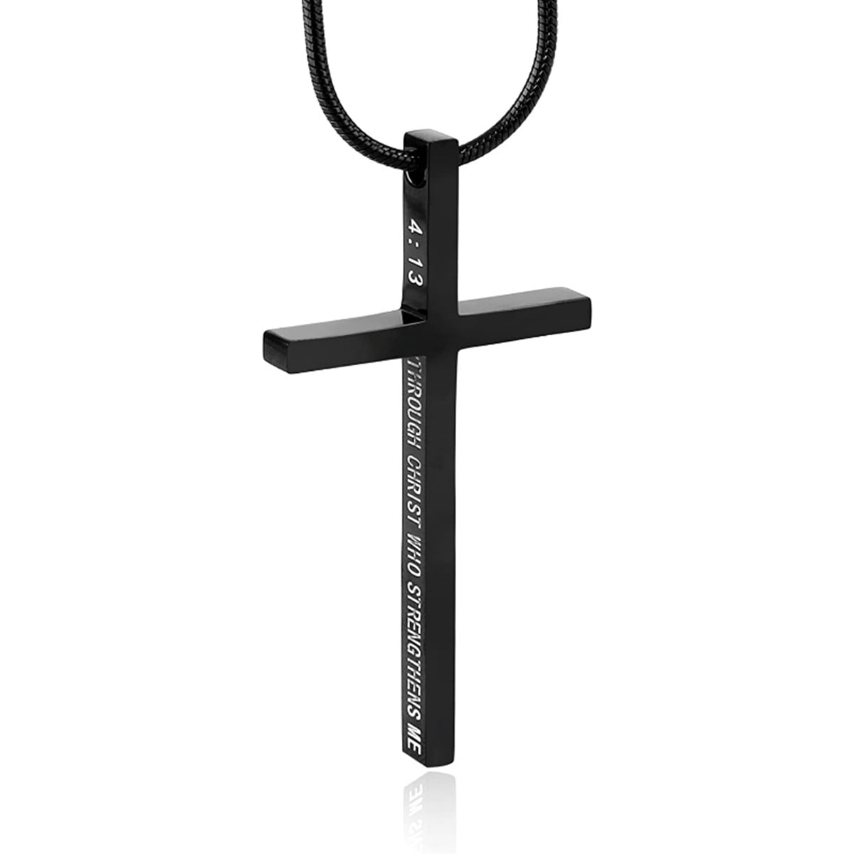 Minimalist Cross Pendant Necklace for Men and Women in Titanium Steel with 18K Gold Plated Snake Chain
