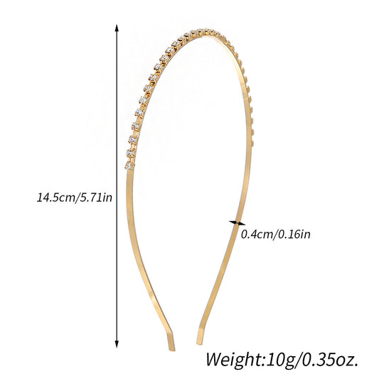 Sweet Minimalist Geometric Alloy Headband with Rhinestone Inlay