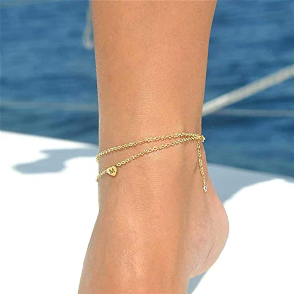 Minimalist Letter Shape Titanium Steel Bracelet with Vacuum Plating for Women and Men, Elegant Geometric Alphabet Charm Jewelry Gift