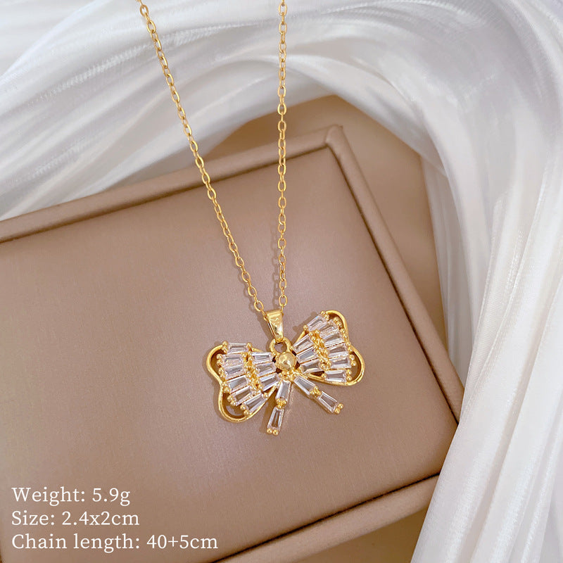Collana Minimalista Geometrica in Acciaio al Titanio con Pendente in Rame Placcato Oro su Catena a Maglie per Uomo e Donna