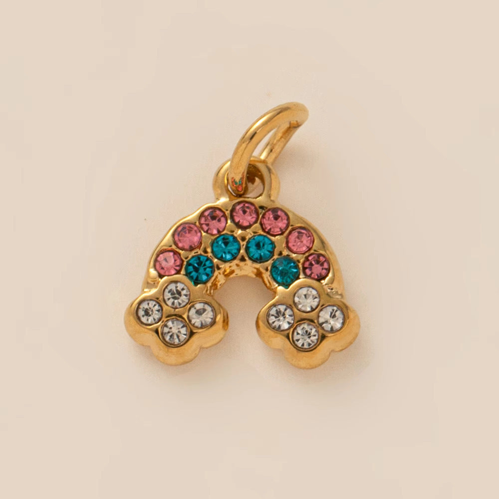 Sweet Titanium Steel PVD Star Moon Geometric Pendant Necklace