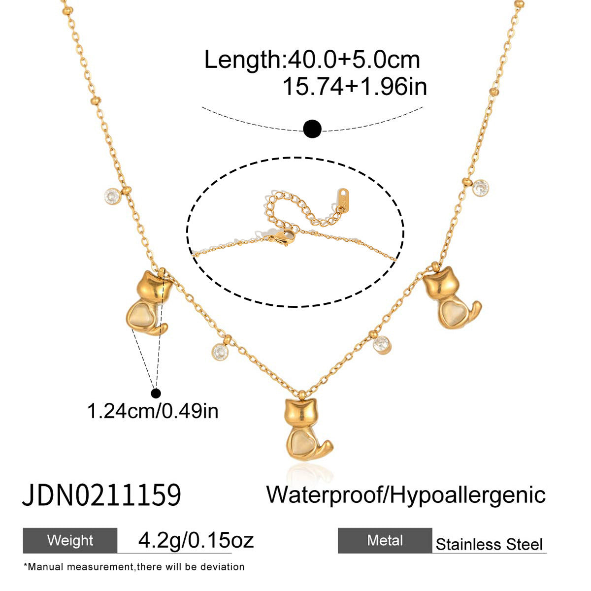 Elegant Round Geometric Cubic Zirconia Stainless Steel and Titanium Steel Jewelry Set for Women with Plated Cable Chain
