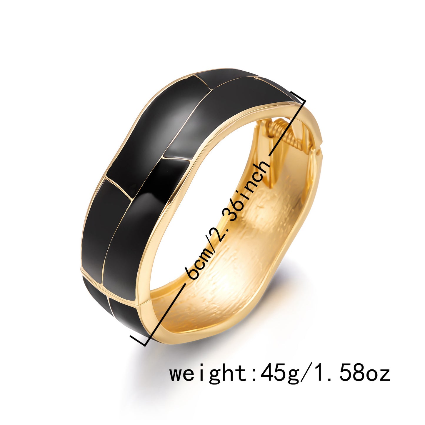 Bracciale in lega placcato oro con gocce geometriche