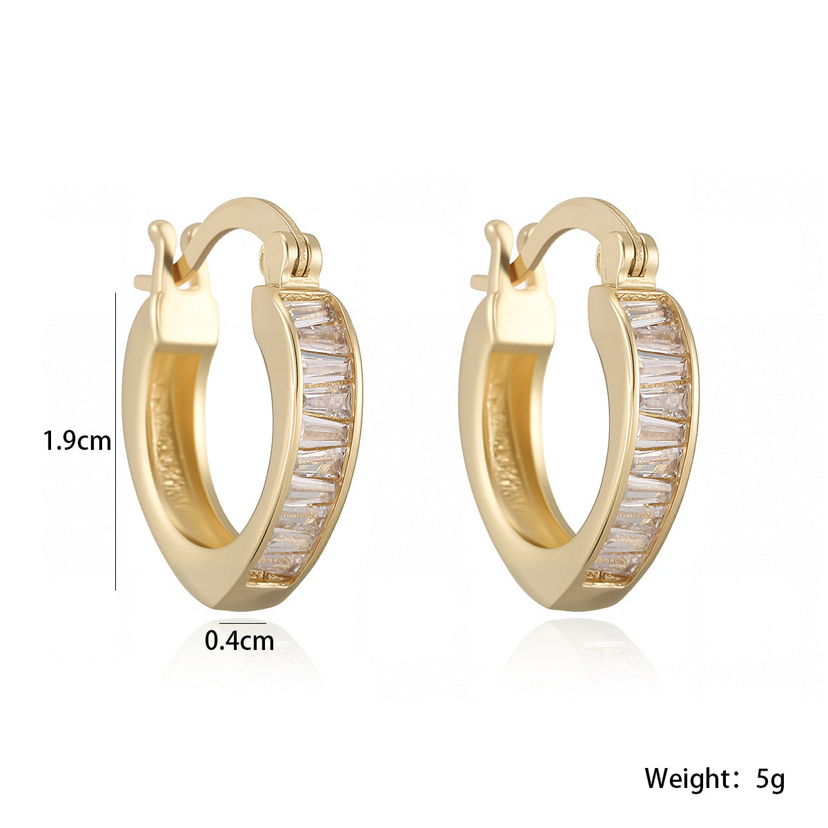 Minimalist Luxury Geometric Gold Plated Brass Cubic Zirconia Earrings for Women