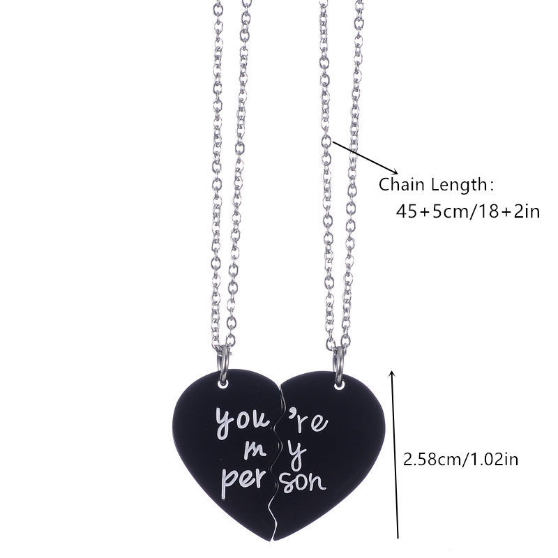Stainless Steel Heart Pendant Necklace for Women Titanium Steel Charm Polished Finish Romantic Couple Jewelry
