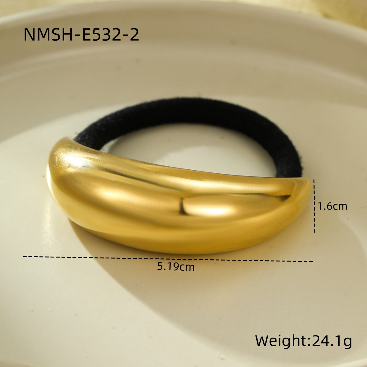 Minimalist Shell and Star-Shaped Titanium Steel Hair Ring with 18K Gold Plating for Women