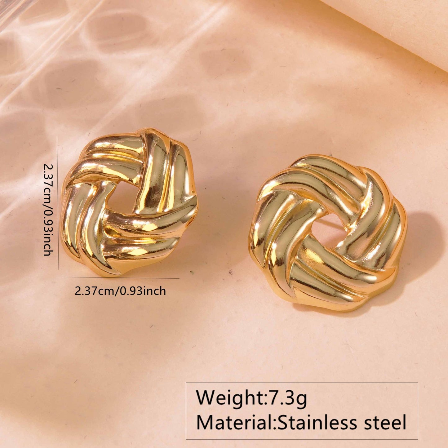 Elegant Gold Plated Stainless Steel Leaf Earrings for Women