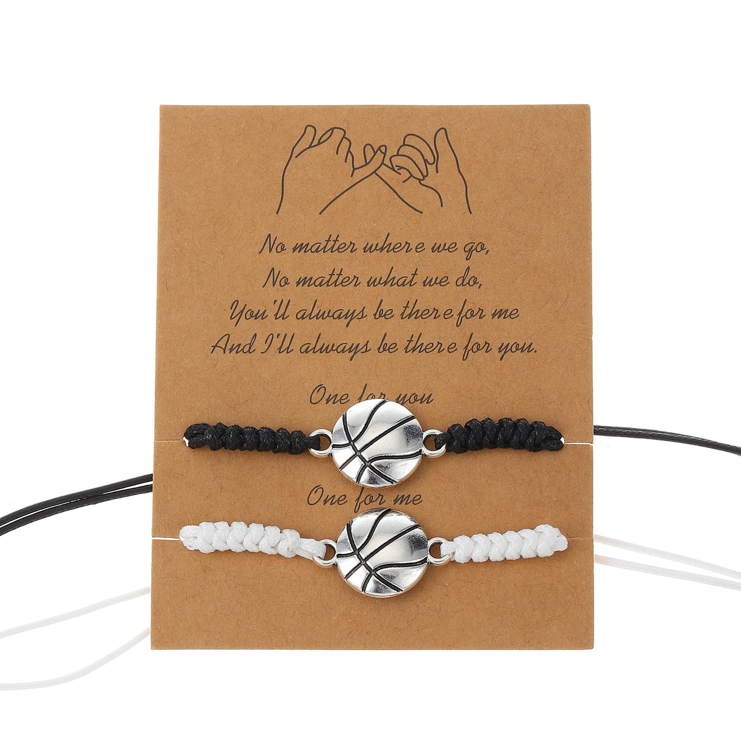 Black and White Contrast Geometric Round Alloy Plated Bracelet Set for Couples
