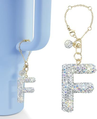 Rhinestone Inlaid Letter Resin Charm Bar