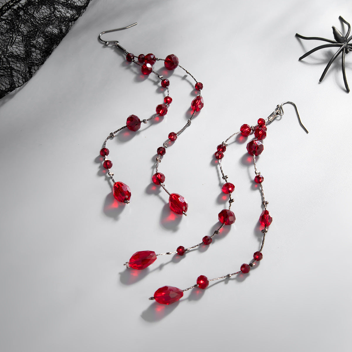 Gothic Sweet Drip Oil Plated Teardrop Crystal Earrings for Women