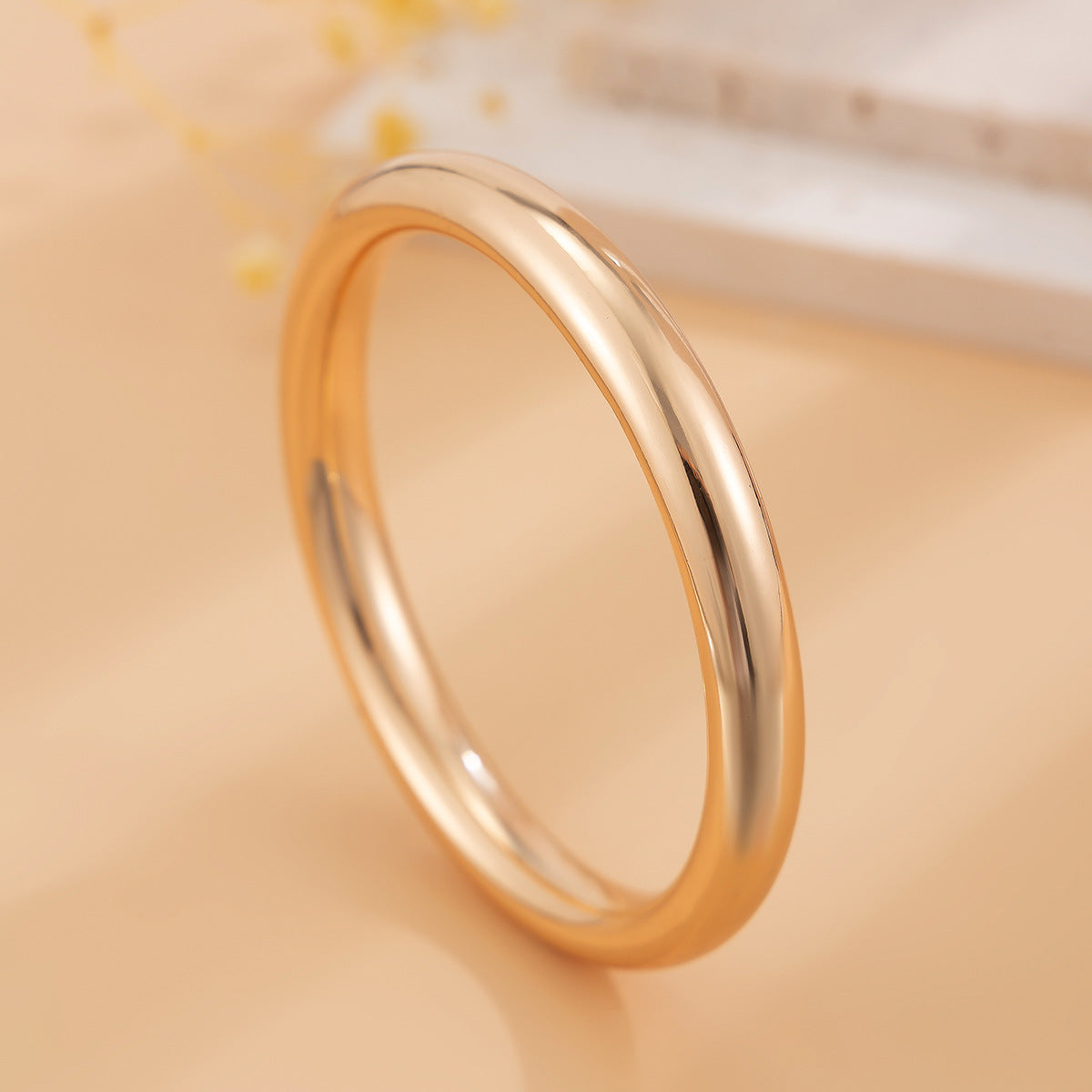 Minimalist Geometric Square Hollow Plated Alloy Bracelet for Women
